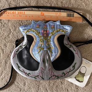 Oovoo brand hand-embroidered work of art handbag